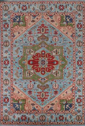 Blue Geometric Heriz Serapi Oriental Area Rug 9x12