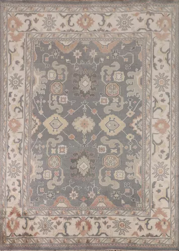 Gray Handmade Wool Oushak Indian Area Rug 8x10