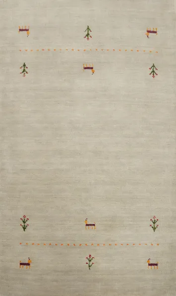 Tribal Wool Gabbeh Indian Accent Rug 3x5
