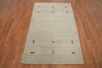 Tribal Wool Gabbeh Indian Accent Rug 3x5