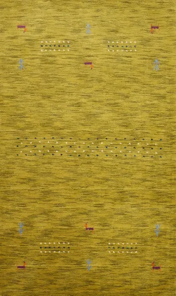 Lime Green Wool Gabbeh Indian Accent Rug 3x5
