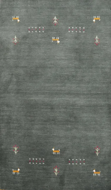 Handmade Wool Gabbeh Indian Accent Rug 3x5