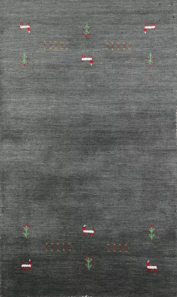 Tribal Green Gabbeh Indian Accent Rug 3x5