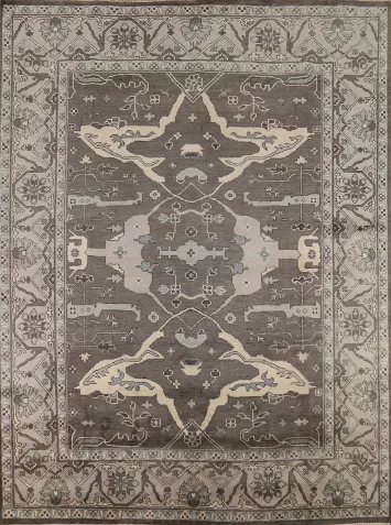 Earth Tone Wool Oushak Indian Area Rug 8x10