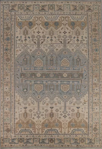 Geometric Khotan Indian Area Rug 9x12