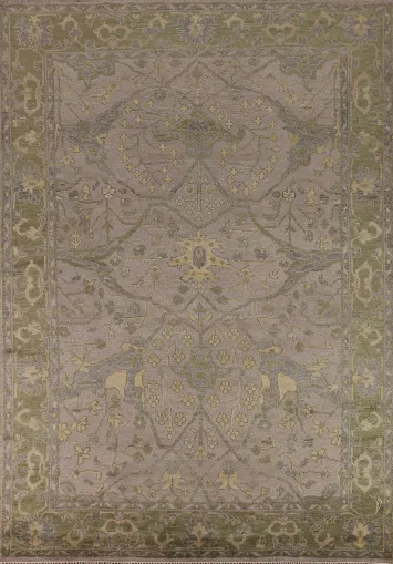 All-Over Brown Oushak Indian Area Rug 9x12