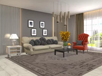 Geometric Heriz Serapi Indian Area Rug 9x12