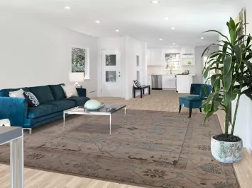 All-Over Beige Oushak Indian Area Rug 9x12