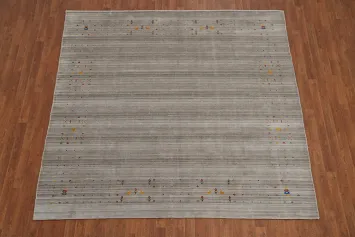 Silk Gabbeh Oriental Square Rug 8x8