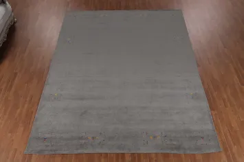 Gray Wool Gabbeh Oriental Area Rug 9x12