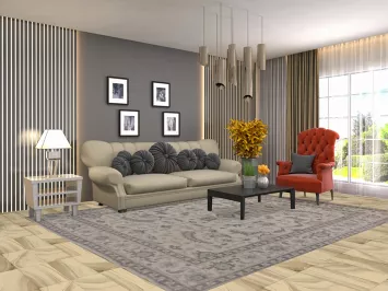 All-Over Floral Wool Oushak Oriental Area Rug 8x10