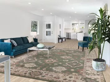 Green & Ivory Floral Oushak Oriental Area Rug 9x12