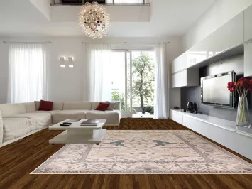 All-Over Ivory Wool Oushak Indian Large Rug 12x15