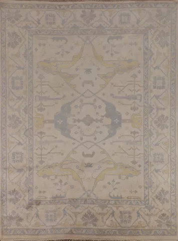 Earth Tone Handmade Oushak Wool Area Rug 8x10