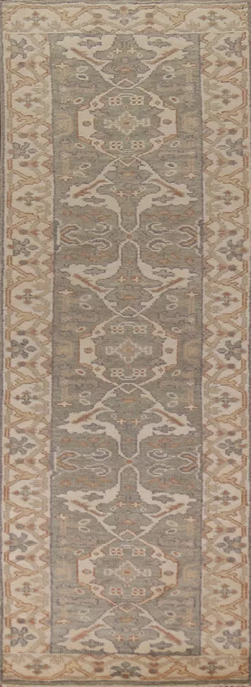 All-Over Oushak Indian Runner Rug 3x10