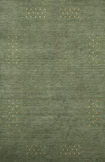 Handmade Green Gabbeh Indian Area Rug 5x8