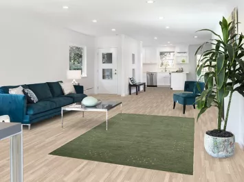 Handmade Green Gabbeh Indian Area Rug 5x8