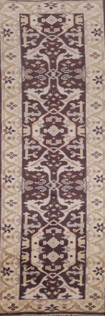 Handmade Wool Oushak Indian Runner Rug 3x10