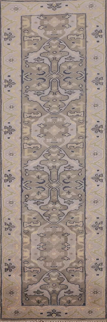 Handmade Wool Oushak Oriental Runner Rug 3x10