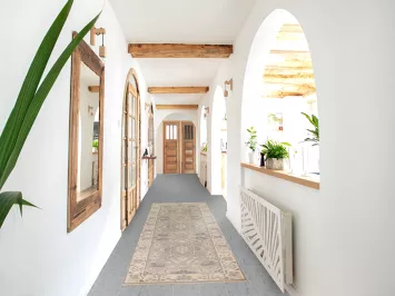 Earth Tone Wool Oushak Indian Runner Rug 3x10