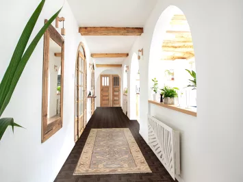 Gray Wool Oushak Oriental Runner Rug 3x8