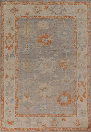 Vegetable Dye Oushak Turkish Area Rug 6x9