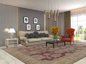 All-Over Floral Oushak Vegetable Dye Area Rug 9x12