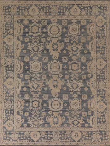 Handmade Blue Oushak Vegetable Dye Area Rug 8x10