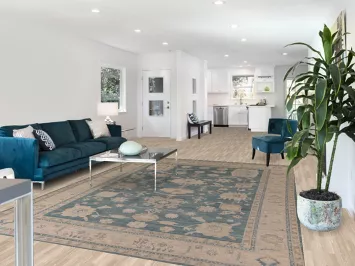 Teal Blue Vegetable Dye Oushak Turkish Area Rug 8x11