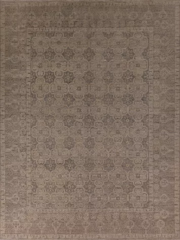 All-Over Geometric Oushak Vegetable Dye Area Rug 8x10