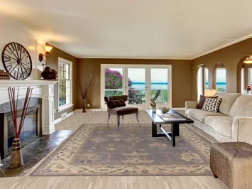 Gray Blue Oushak Vegetable Dye Area Rug 9x12