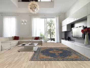 Vintage Blue Tabriz Persian Area Rug 10x13