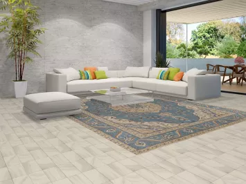 Light Blue Vintage Tabriz Persian Area Rug 10x13