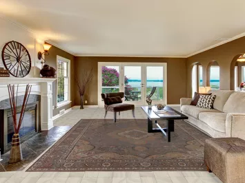 Vintage Gray Floral Tabriz Persian Area Rug 10x13