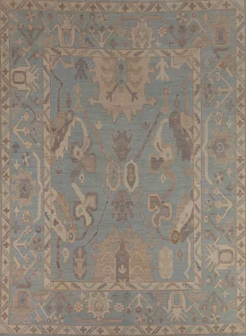 Light Blue Oushak Vegetable Dye Area Rug 8x10