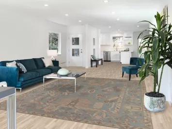 Light Blue Oushak Vegetable Dye Area Rug 8x10