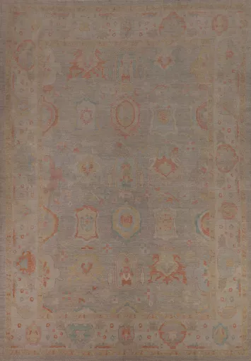 Vegetable Dye Oushak Turkish Area Rug 9x12