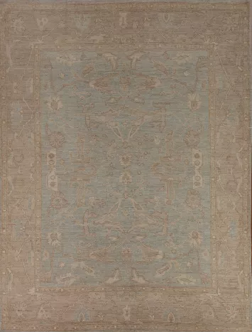 Light Blue Oushak Vegetable Dye Area Rug 8x10