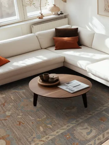 Earth Tone Wool Oushak Vegetable Dye Area Rug 9x12