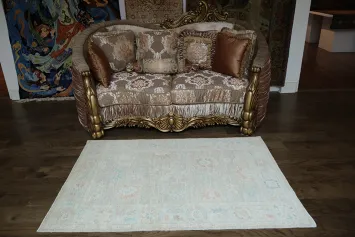 Vegetable Dye Oushak Turkish Accent Rug 4x6