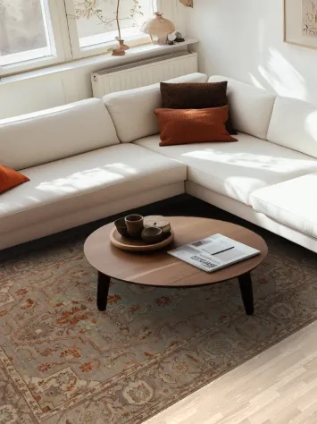 Vegetable Dye Oushak Turkish Area Rug 6x9