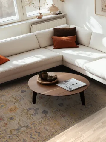 Earth Tone Wool Oushak Vegetable Dye Wool Rug 6x9