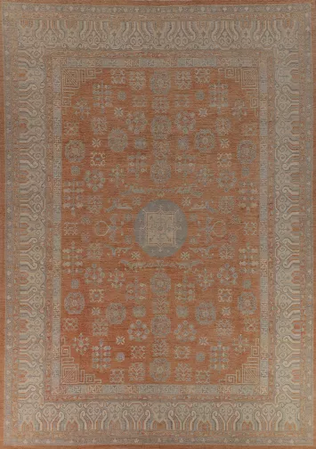 Vegetable Dye Oushak Turkish Large Rug 12x15