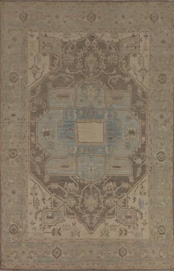 Vegetable Dye Oushak Turkish Area Rug 6x9