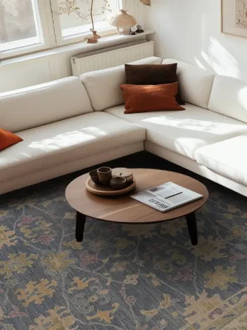 Vegetable Dye Blue Oushak Oriental Large Rug 10x14