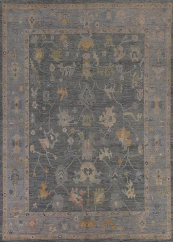Grays & Blues Oushak Vegetable Dye Area Rug 9x12