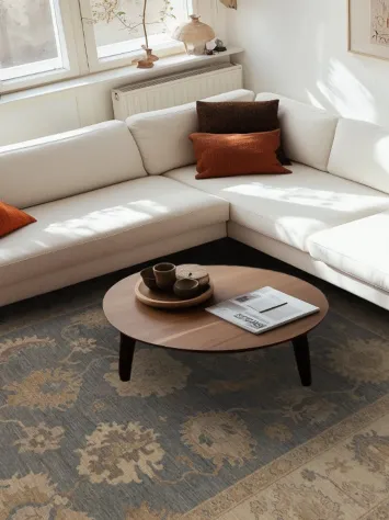 Gray Vegetable Dye Oushak Turkish Area Rug 9x12