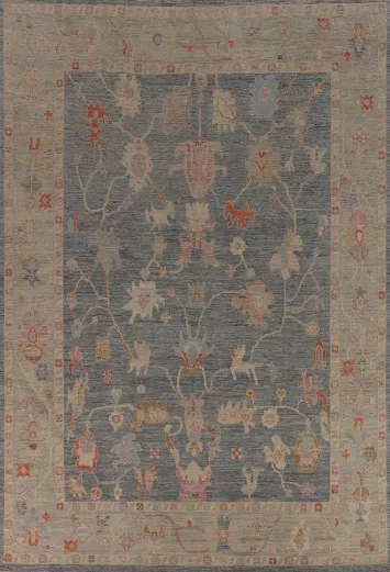 Vegetable Dye Oushak Turkish Area Rug 9x12
