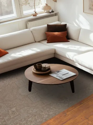 Vegetable Dye Geometric Oushak Wool Area Rug 6x9