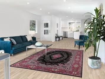 Vegetable Dye Black & Pink Tabriz Chinese Area Rug 6x9